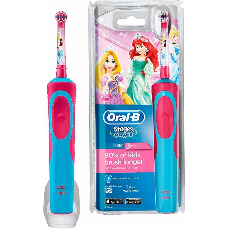 Oral-B Elektrische Zahnbürste Stages Power, für Kinder (Motiv Disney-Prinzessinnen)