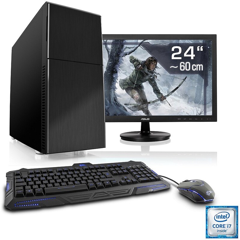 CSL Gaming PC Set i7-6700K GeForce GTX 1060 16GB RAM 24" TFT »Speed T7674 Windows 10 Home«