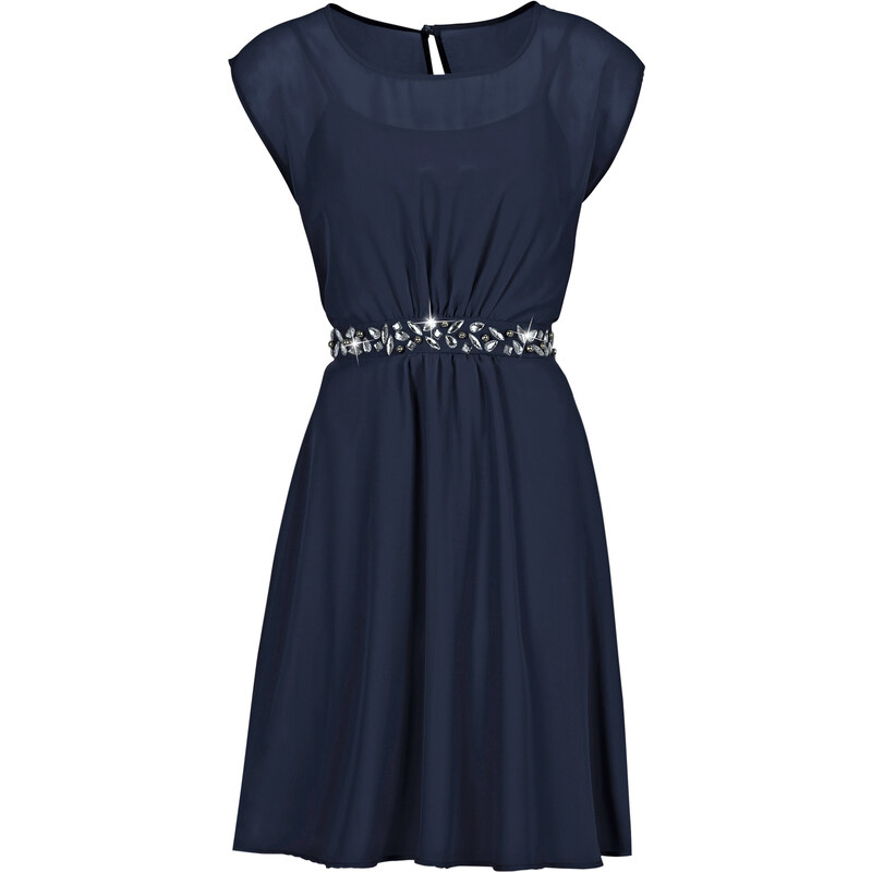 BODYFLIRT Kleid/Sommerkleid kurzer Arm in blau (Rundhals) von bonprix