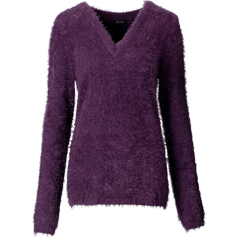 BODYFLIRT Pullover langarm in lila (V-Ausschnitt) für Damen von bonprix