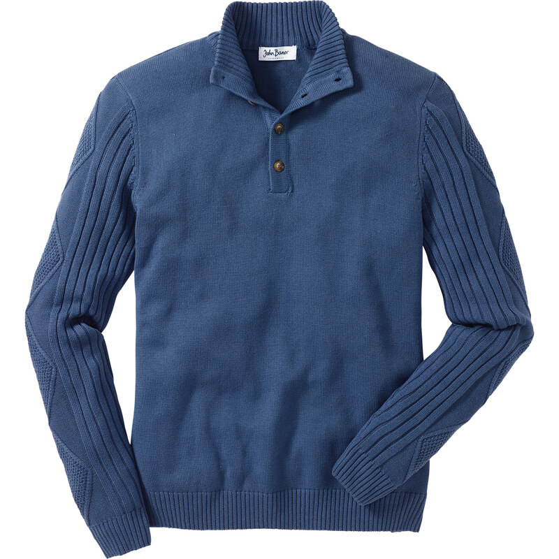 John Baner JEANSWEAR Pullover Regular Fit langarm in blau für Herren von bonprix