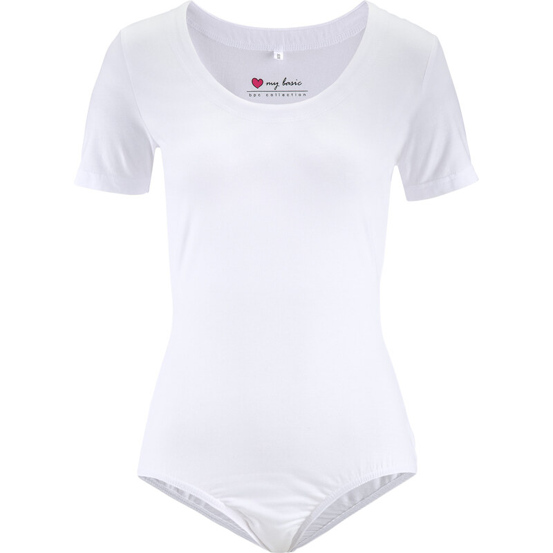 bpc bonprix collection Stretch-Body kurzer Arm in weiß für Damen von bonprix