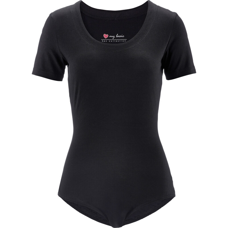 bpc bonprix collection Stretch-Body kurzer Arm in schwarz für Damen von bonprix