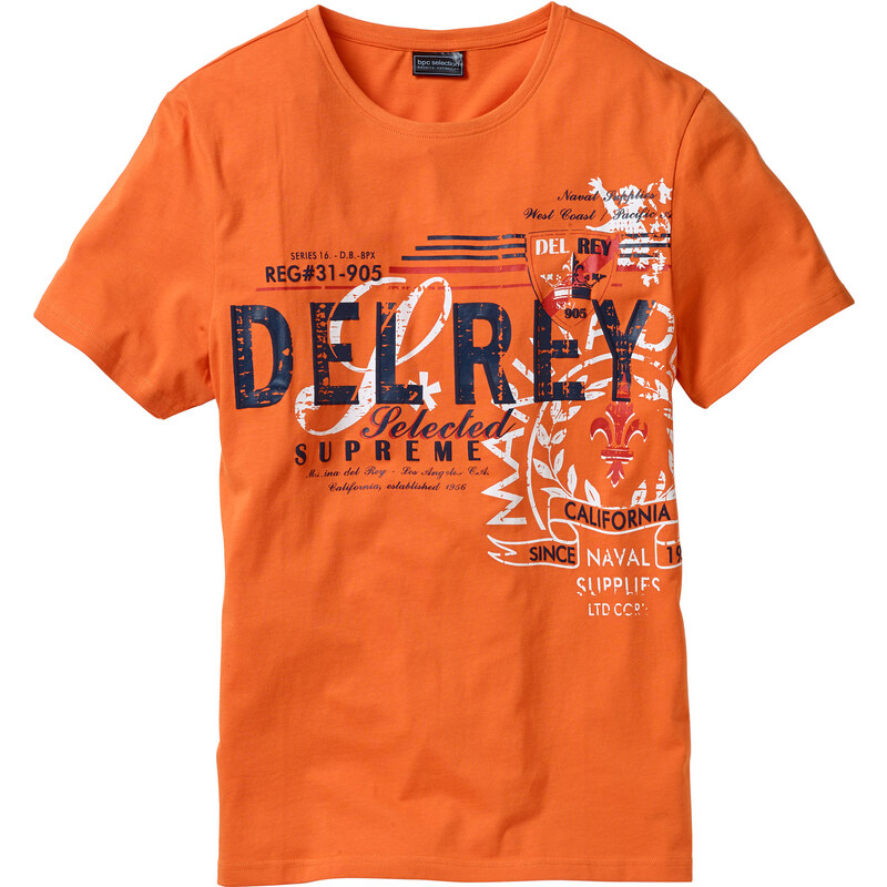 bpc selection T-Shirt Regular Fit kurzer Arm in orange für Herren von bonprix