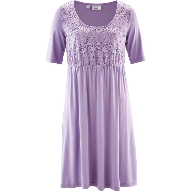 bpc bonprix collection Halbarm Jerseykleid mit Spitze/Sommerkleid in lila von bonprix