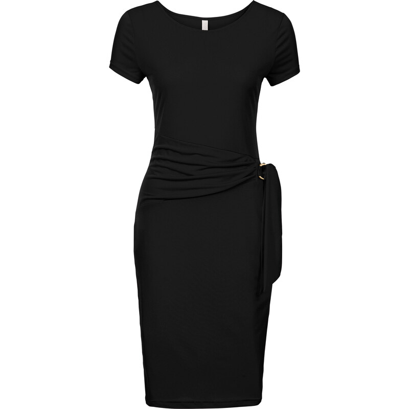 BODYFLIRT boutique Kleid mit Gürtel/Sommerkleid in schwarz von bonprix