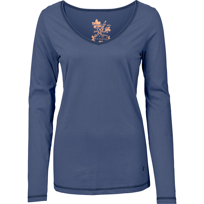 RAINBOW Langarmshirt mit Kontrast-Nähten in blau für Damen von bonprix