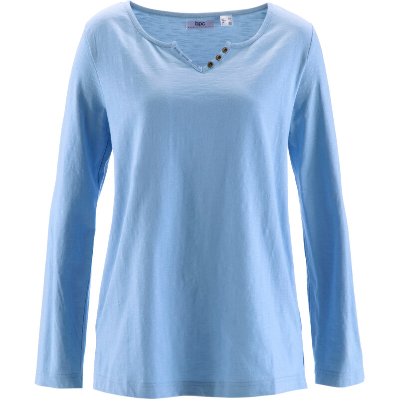bpc bonprix collection Flammgarn-Shirt, Langarm in blau für Damen von bonprix