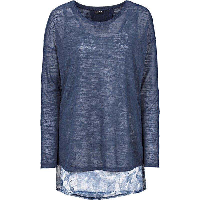 BODYFLIRT 2-in-1-Shirt im Lagenlook langarm in blau für Damen von bonprix