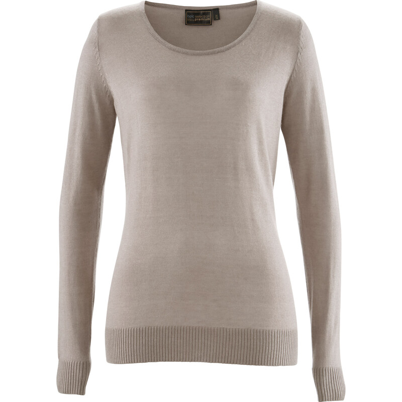 bpc selection premium Premium Pullover aus Seide/Cashmere langarm in grau für Damen von bonprix