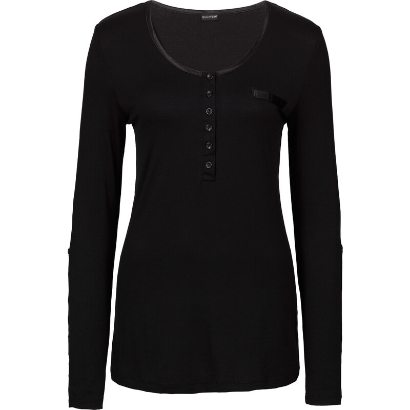 BODYFLIRT Langarmshirt in schwarz für Damen von bonprix