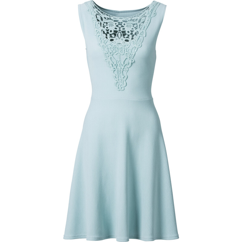 BODYFLIRT Kleid mit Spitze ohne Ärmel in blau von bonprix