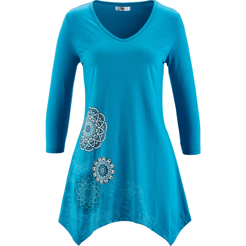 bpc bonprix collection Zipfel-Shirt mit 3/4-Ärmeln 3/4 Arm in blau für Damen von bonprix