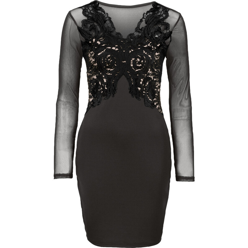 BODYFLIRT boutique Kleid mit Spitzenapplikation in schwarz von bonprix