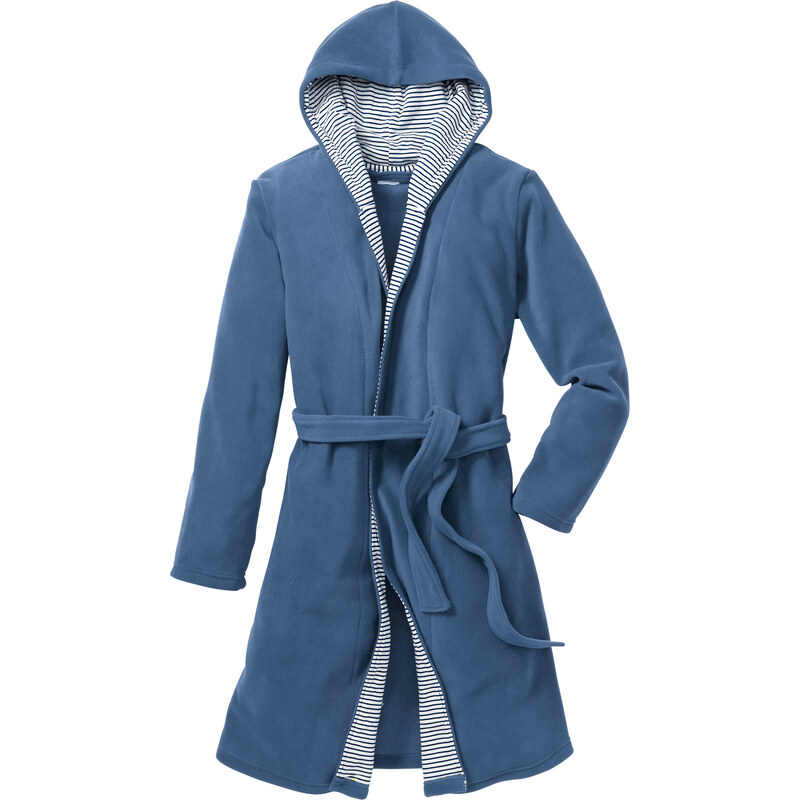 bpc bonprix collection Fleece Bademantel mit Kapuze langarm in blau für Damen von bonprix