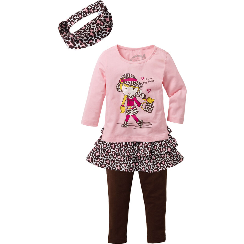 bpc bonprix collection Shirt+Rock+Leggings Set (4-tlg. Set) langarm in rosa für Mädchen von bonprix
