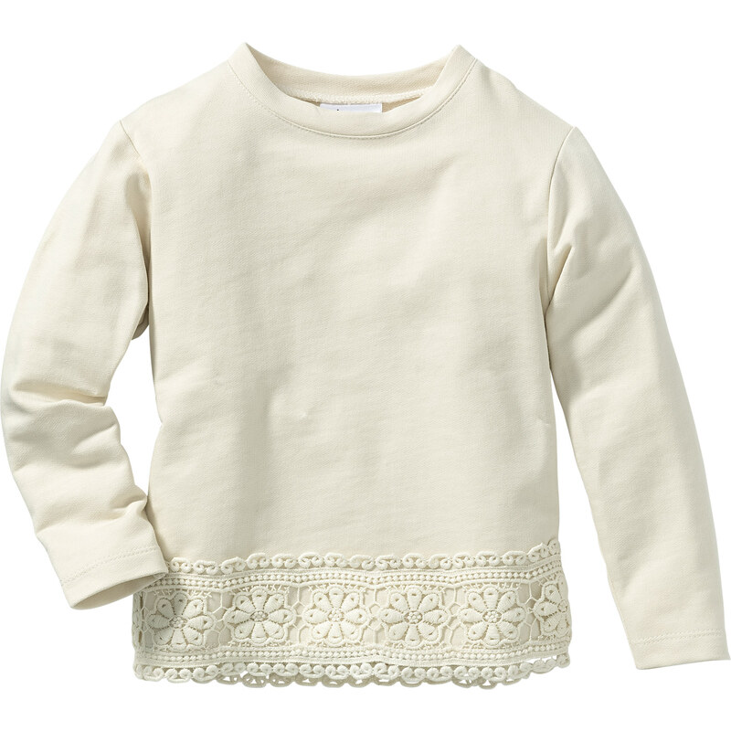 bpc bonprix collection Sweatshirt mit Spitze langarm in beige für Mädchen von bonprix