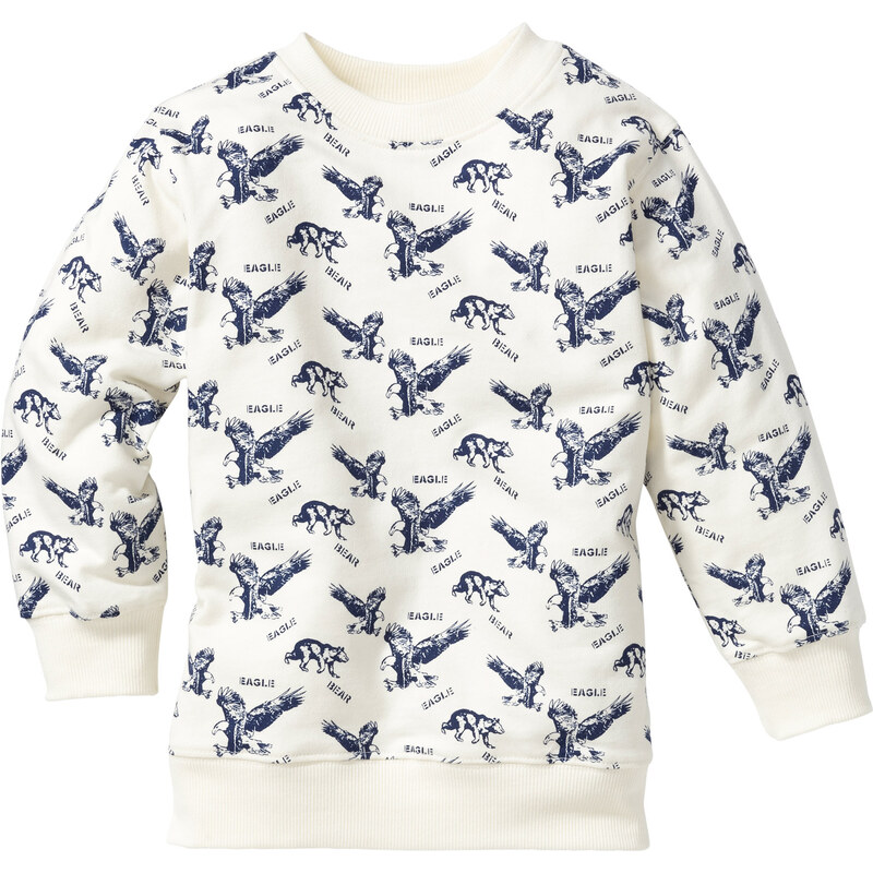 bpc bonprix collection Sweatshirt langarm in weiß (Rundhals) für Jungen von bonprix