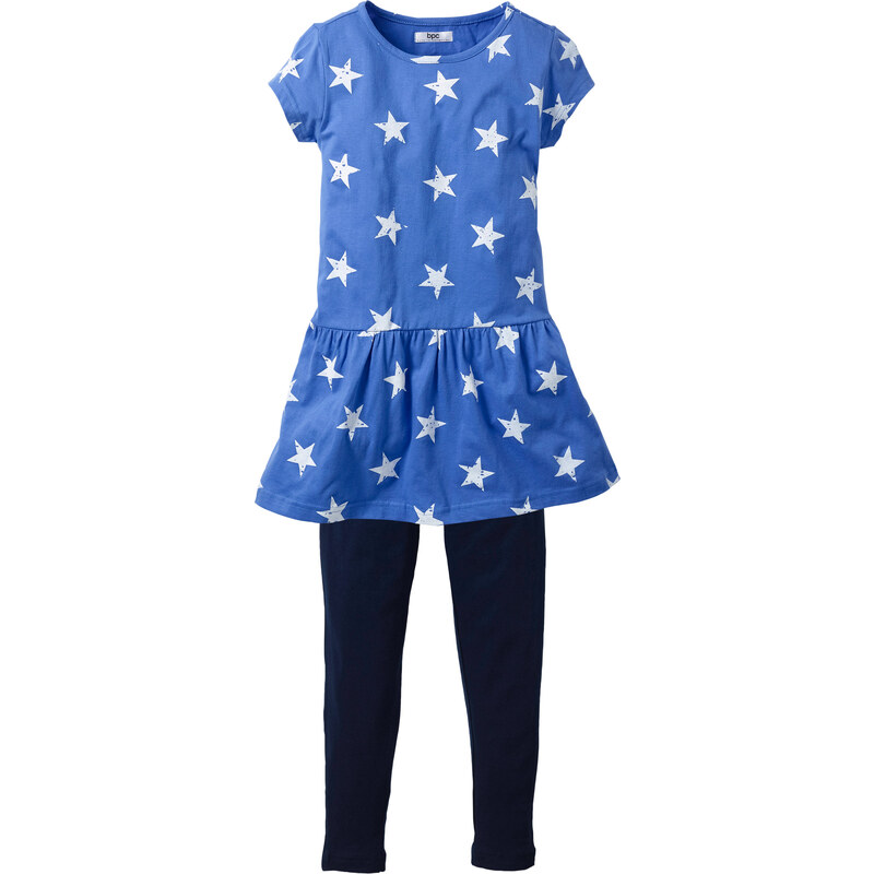bpc bonprix collection Kleid + Leggings (2-tlg. Set) langarm in blau für Mädchen von bonprix