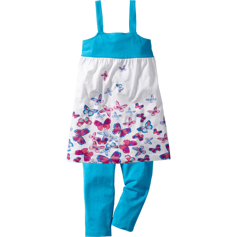 bpc bonprix collection Kleid + 3/4-Leggings (2-tlg. Set) ohne Ärmel in weiß für Mädchen von bonprix