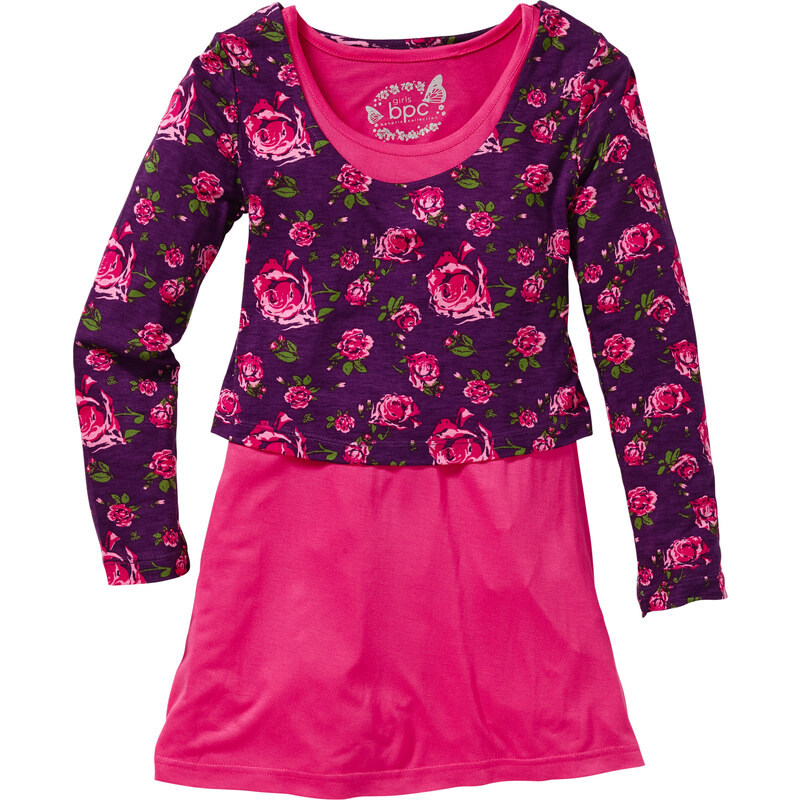 bpc bonprix collection Kleid + Layershirt (2-tlg. Set) langarm in pink für Mädchen von bonprix
