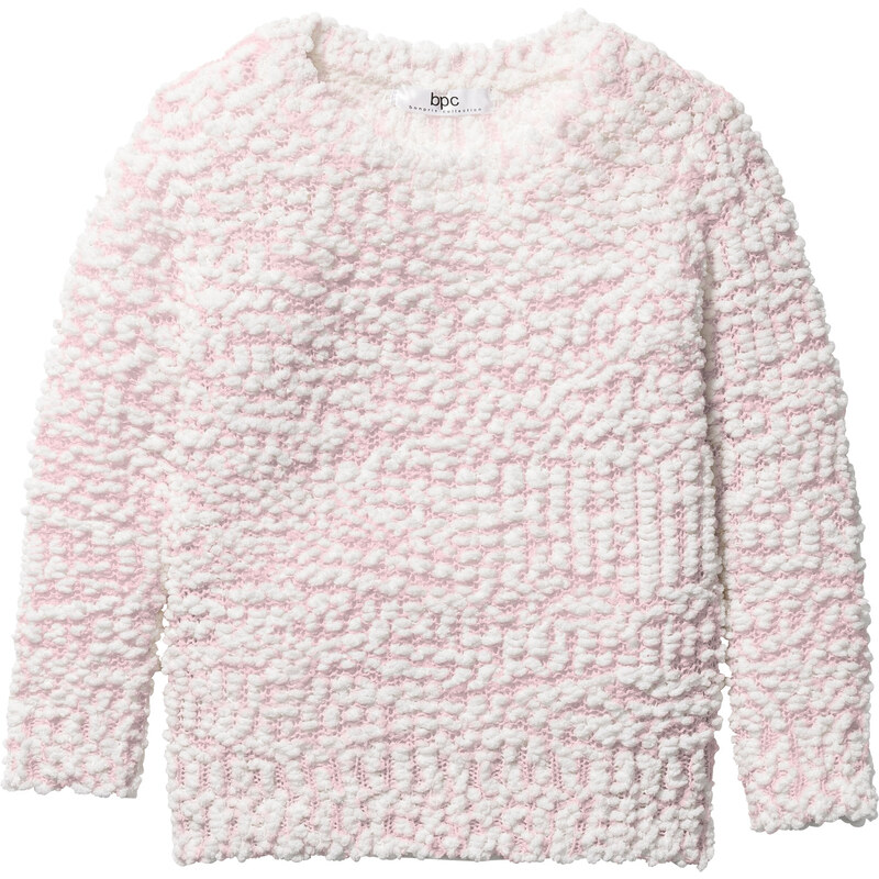 bpc bonprix collection Pullover aus Popcorn Strick kurz/lang in rosa für Mädchen von bonprix