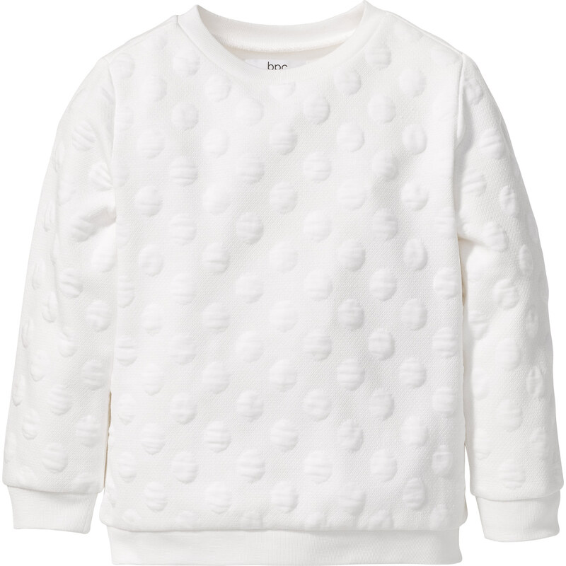 bpc bonprix collection Struktur-Sweatshirt langarm in weiß für Mädchen von bonprix