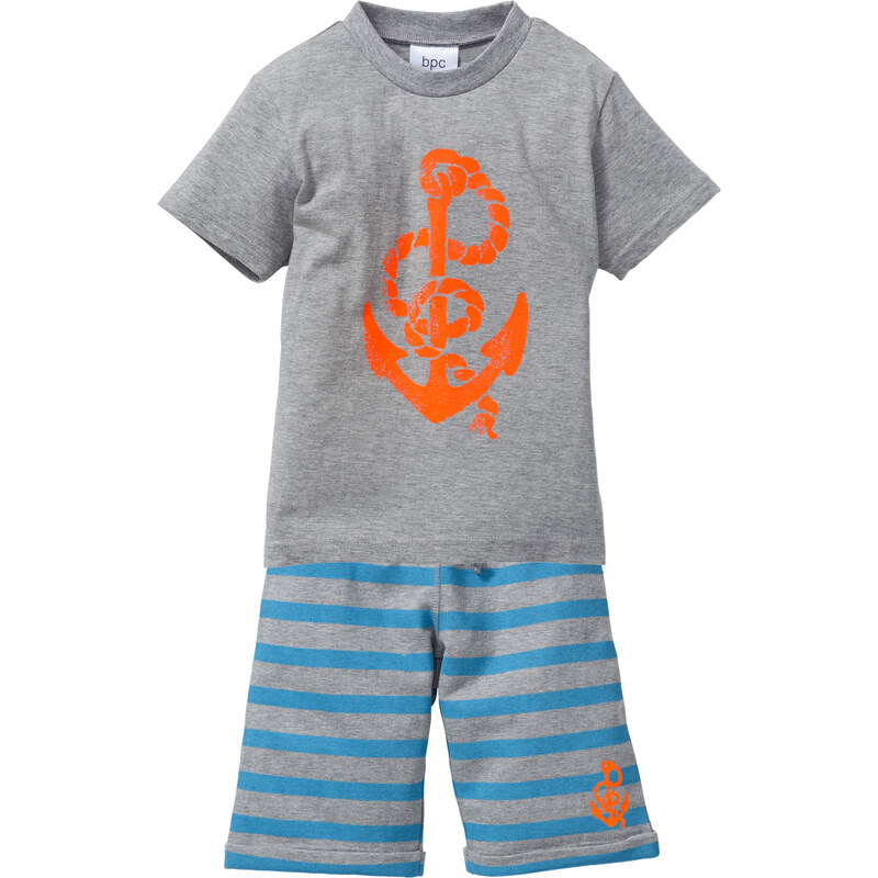 bpc bonprix collection T-Shirt + Bermuda (2-tlg. Set) kurzer Arm in grau für Jungen von bonprix