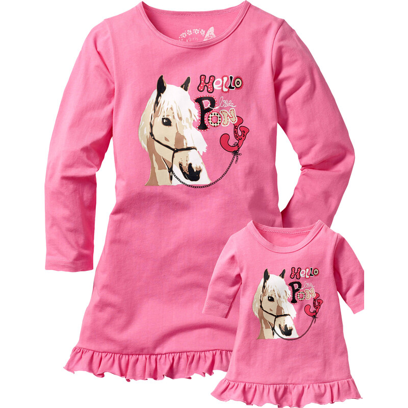 bpc bonprix collection Nachthemd + Puppennachthemd (2-tlg. Set) in rosa für Mädchen von bonprix