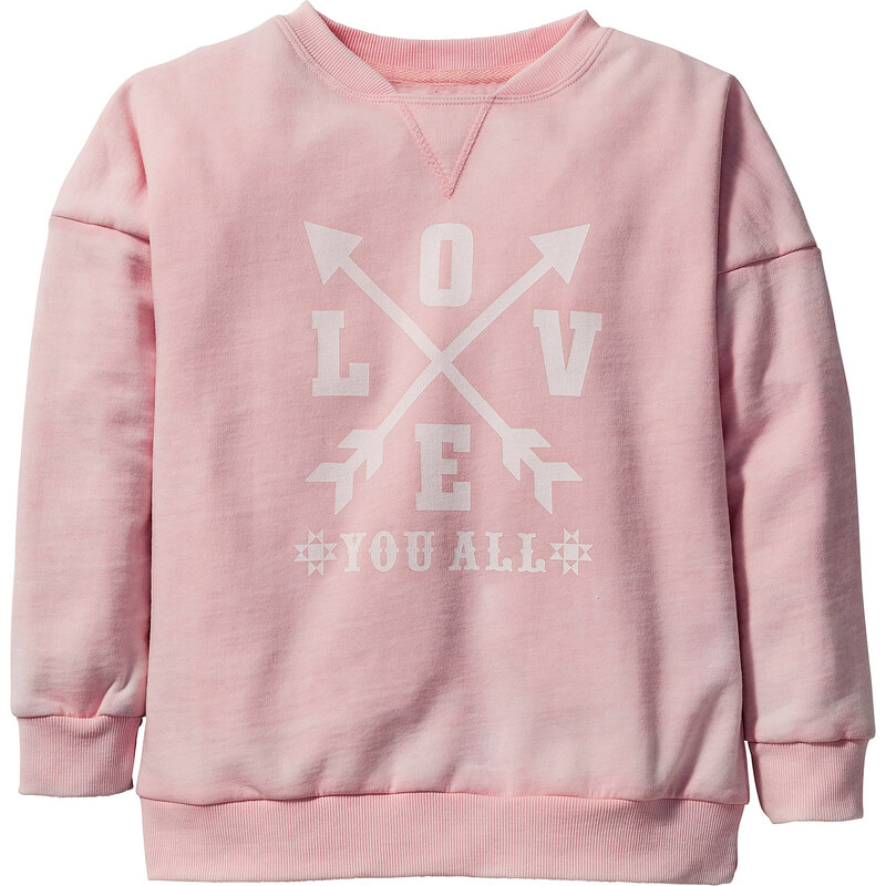 bpc bonprix collection Sweatshirt mit Used-Optik langarm in rosa für Mädchen von bonprix