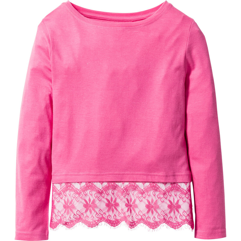 bpc bonprix collection Shirt mit Spitze langarm in pink für Mädchen von bonprix