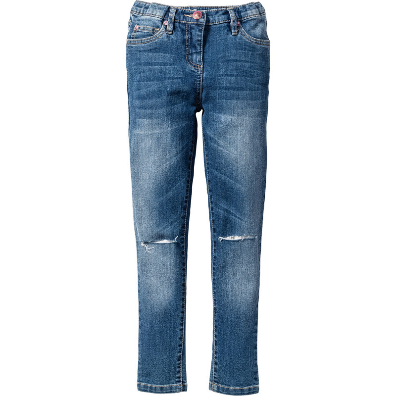 John Baner JEANSWEAR Super Skinny Jeans mit Destroyed-Effekten in blau für Mädchen von bonprix