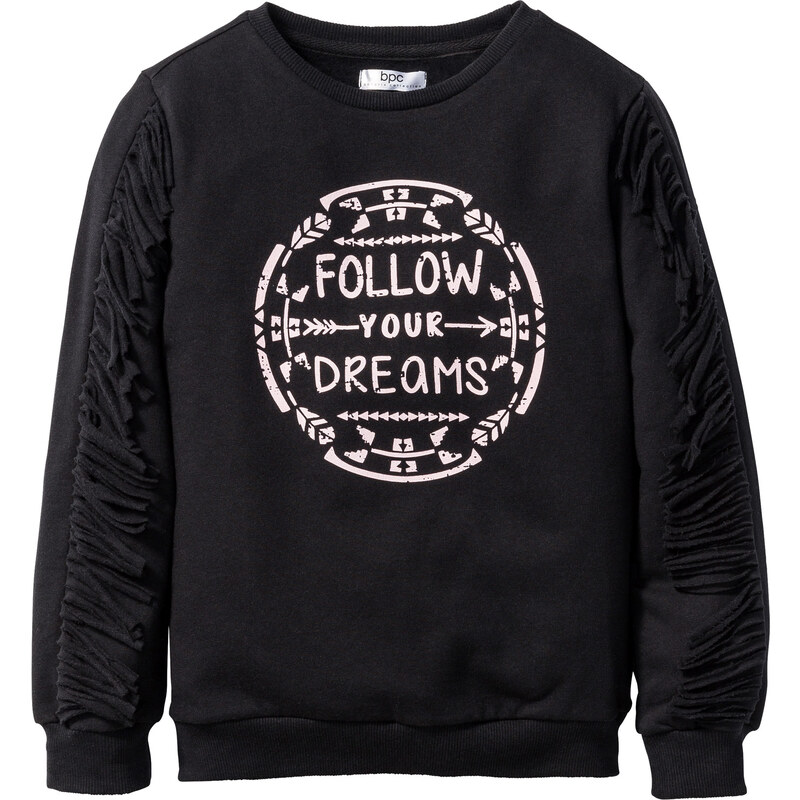 bpc bonprix collection Sweatshirt mit Fransen langarm in schwarz für Mädchen von bonprix