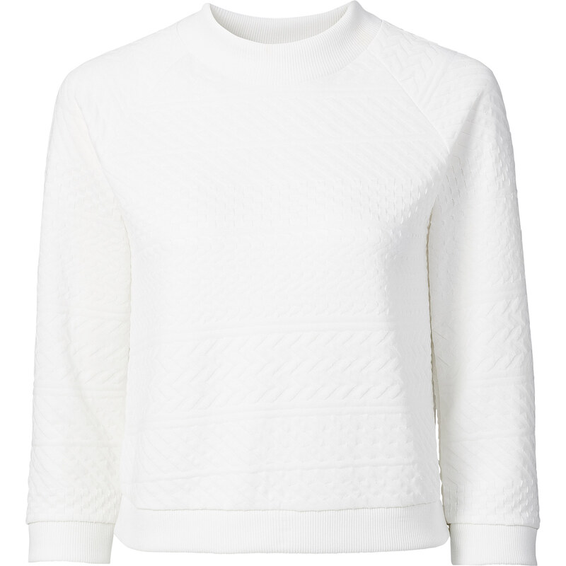 BODYFLIRT Shirt in Strickoptik in weiß für Damen von bonprix
