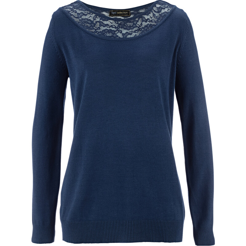 bpc selection Pullover in blau (Rundhals) für Damen von bonprix