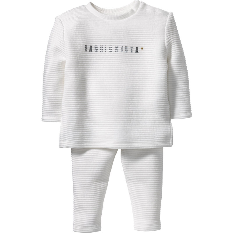 bpc bonprix collection Baby Sweatshirt + Sweathose mit Struktur (2-tlg. Set) in weiß für Damen von bonprix