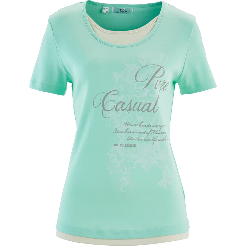 bpc bonprix collection 2-in-1-Kurzarm-Shirt in grün für Damen von bonprix
