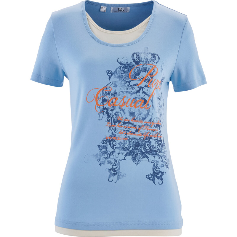 bpc bonprix collection 2-in-1-Kurzarm-Shirt in blau für Damen von bonprix