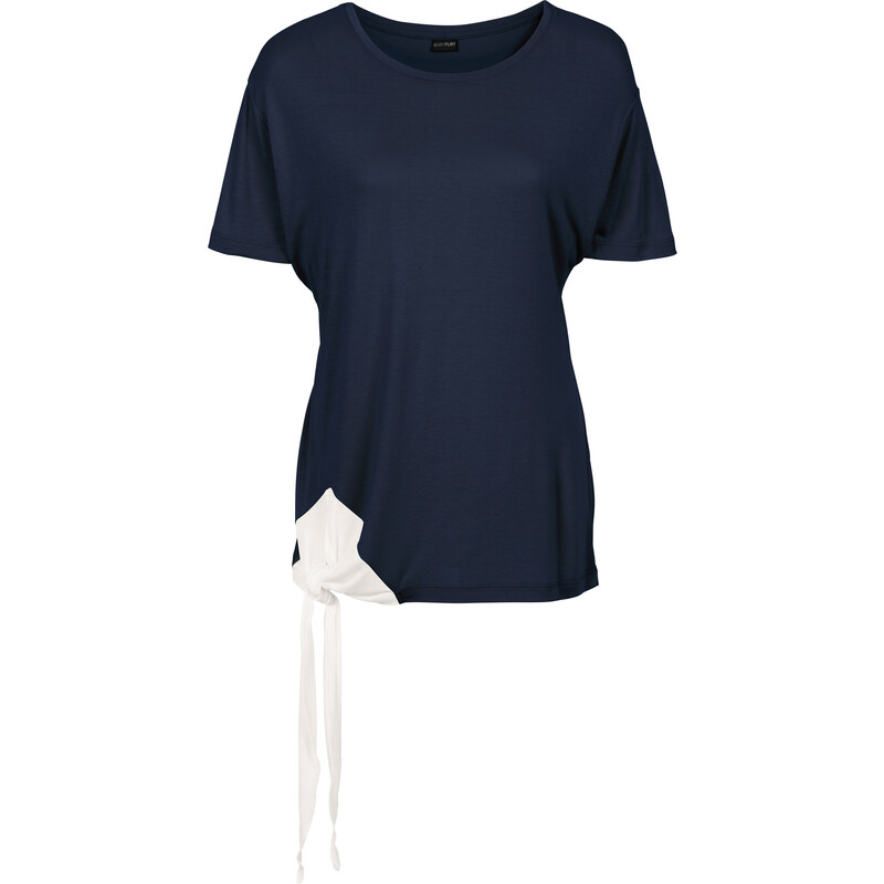 BODYFLIRT Shirt mit Knoten halber Arm in blau für Damen von bonprix