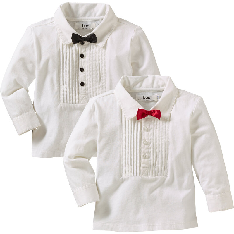 bpc bonprix collection Baby Langarmshirt (2er-Pack) in weiß für Herren von bonprix