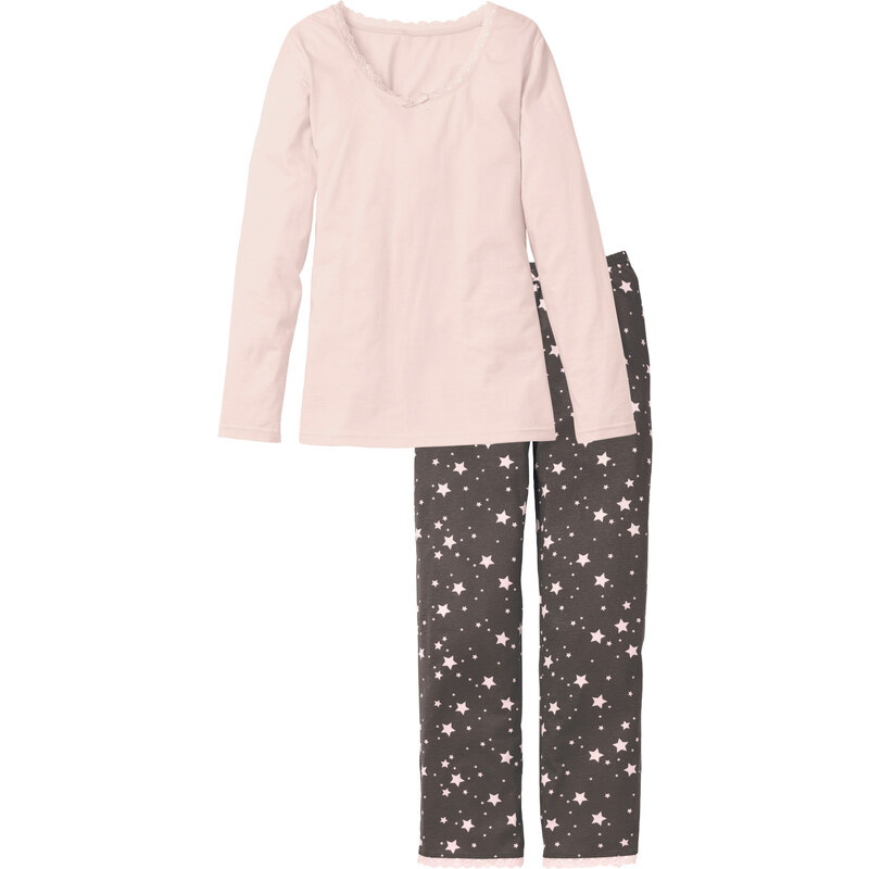 bpc bonprix collection Pyjama langarm in rosa für Damen von bonprix