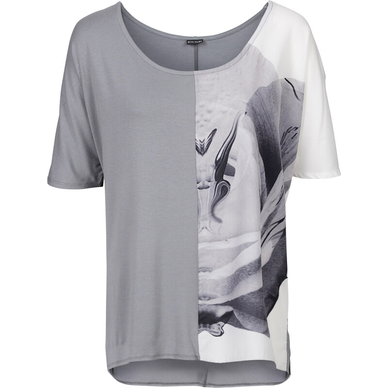 BODYFLIRT Shirt in grau (Rundhals) für Damen von bonprix