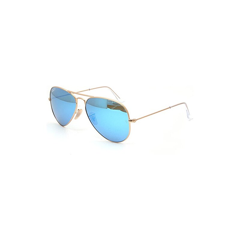 Ray Ban Unisex Sonnenbrille Aviator, Gr. Large (Herstellergröße: 58), Gold (Gestell: gold, Gläser: crystal grün gespiegelt blau)
