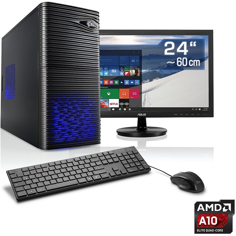 CSL Multimedia PC Set A10-6790K Radeon HD 16 GB RAM 24" TFT »Sprint T4692 Windows 10 Home«