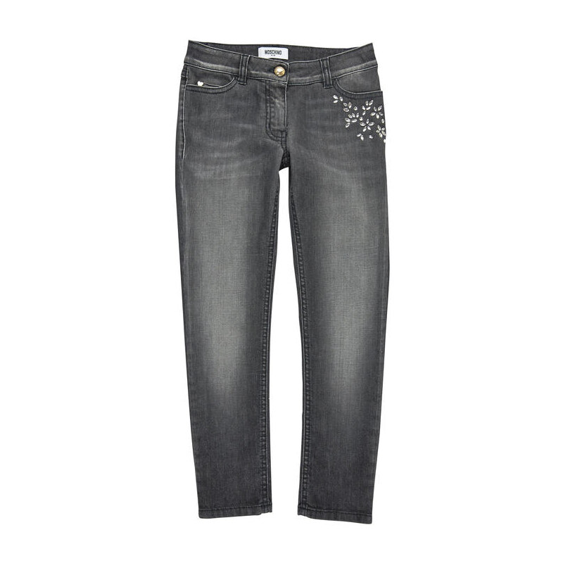 Moschino Slim fit stone-washed grey jeans