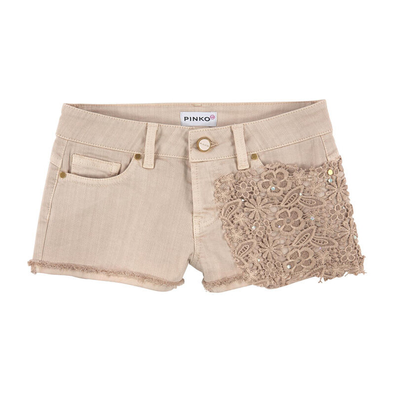 Pinko Up Twill shorts with lace