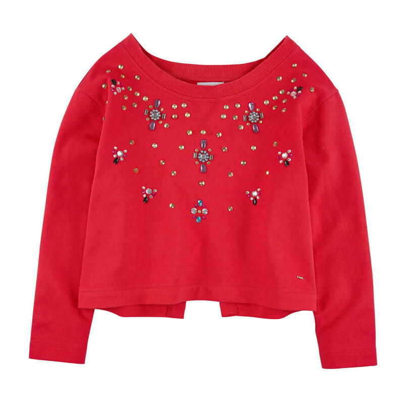 Pinko Up Boatneck sweatshirt trimmed with pearls