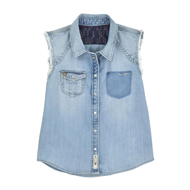 Pepe Jeans Sleeveless cotton and lycocell shirt