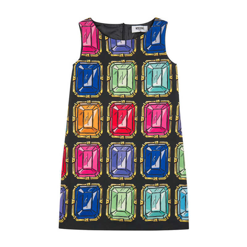 Moschino Bedrucktes Kleid aus Krepp