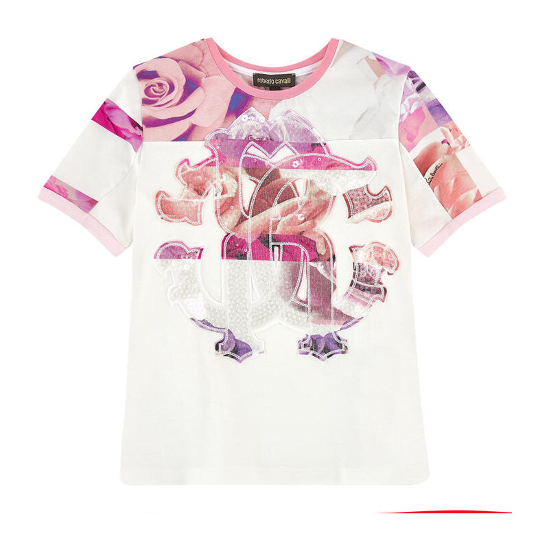 Roberto Cavalli Kids Print-T-Shirt mit Pailletten